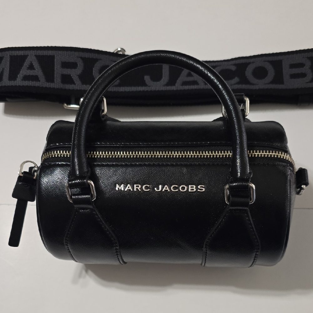 Marc Jacobs Black Mini Barrel Bag with Silver Details
